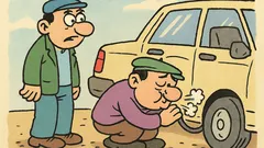 Fıkra: Dursun Almanya’ya gider, Temel lastiği indirir