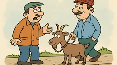 Fıkra: Temel keçisini köpek diye gezdirir